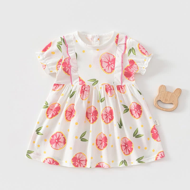 Baby Toddler Girls Cotton Dress - Red Grapefruit - 4-5T - image 5