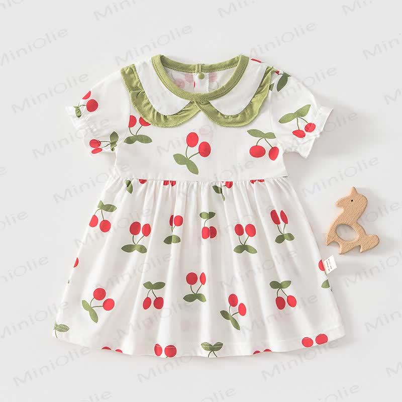 Baby Toddler Girls Cotton Dress - Red Cherry - 4-5T - image 3