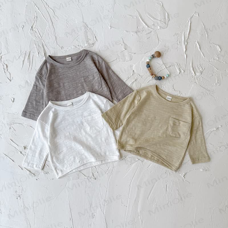 Baby Solid Color Crew Neck T-shirt - image 1