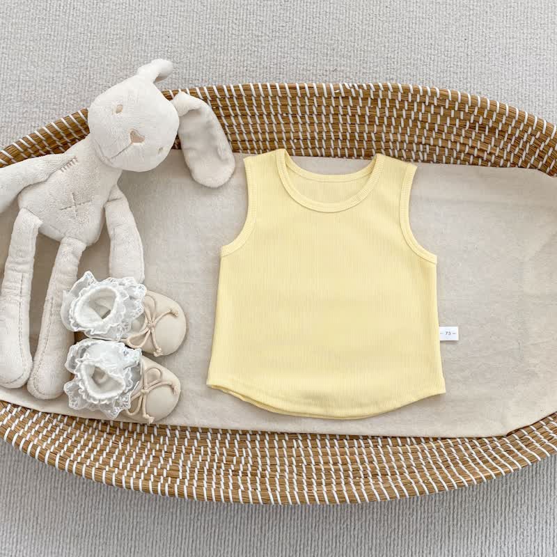 Baby Girl Solid Color Tank Top - Yellow - 4-5T - image 3