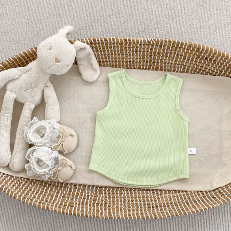 Baby Girl Solid Color Tank Top - Green - 4-5T - image 5