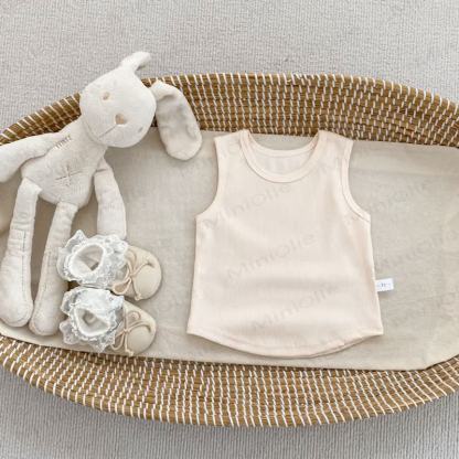 Baby Girl Solid Color Tank Top - Beige - 4-5T - image 6