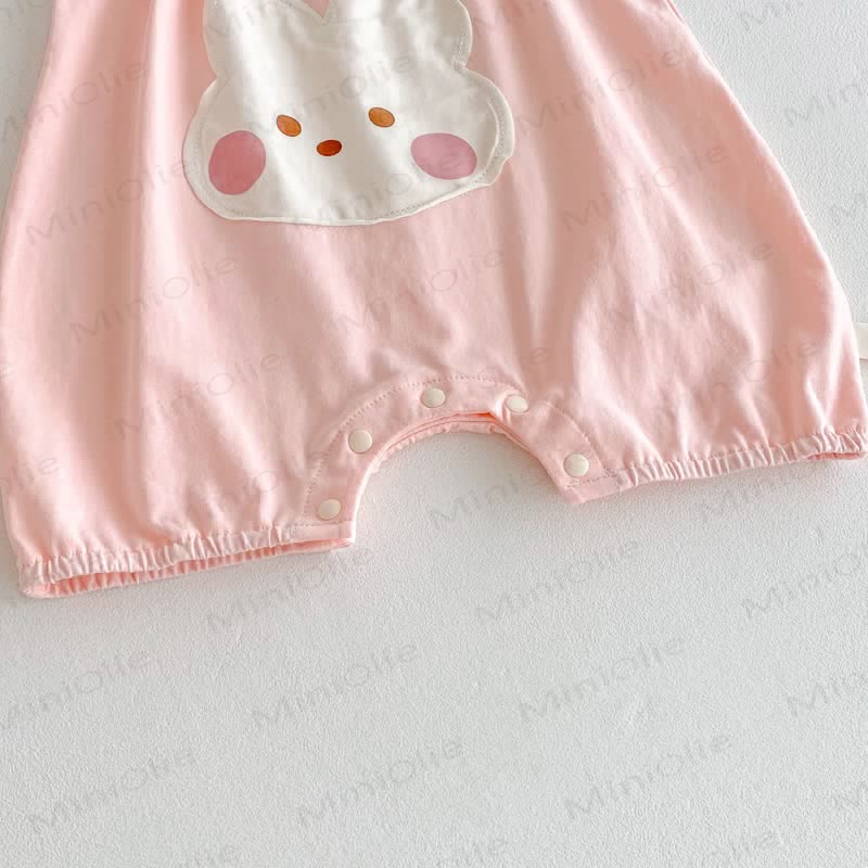 Baby Girl Flower/Rabbit Strap Romper - image 8