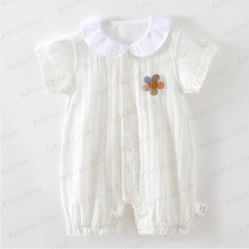 Baby Girl Flower Romper - Beige - 15-24M - image 1