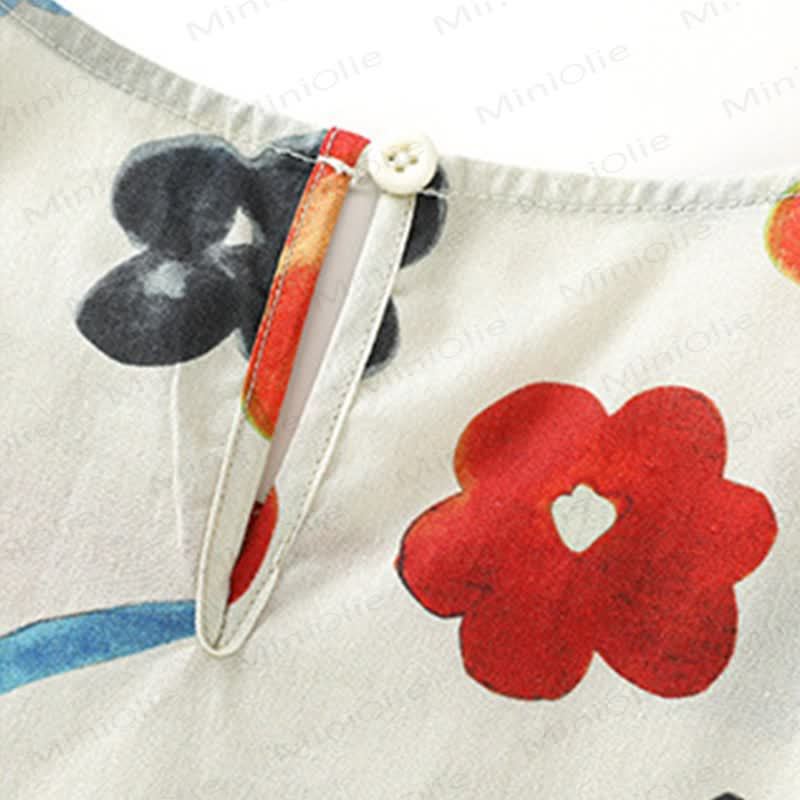 Kid Girls Cotton Floral Print Sleeveless Dress - image 4