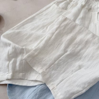 Toddler Kid Linen Solid Color Pants - image 7