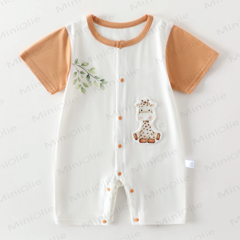 Baby Deer and Leaves Romper - Brown - 15-24M - image 1