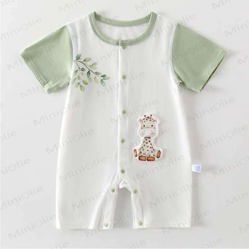 Baby Deer and Leaves Romper - Green - 15-24M - image 3