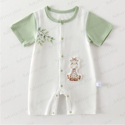 Baby Deer and Leaves Romper - Green - 15-24M - image 3