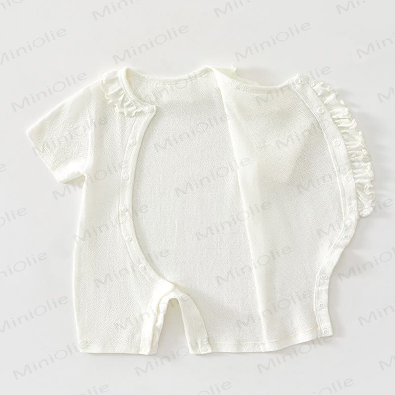 Baby Bowknot Ruffle Trim Romper - image 3