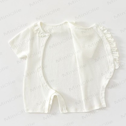 Baby Bowknot Ruffle Trim Romper - image 3