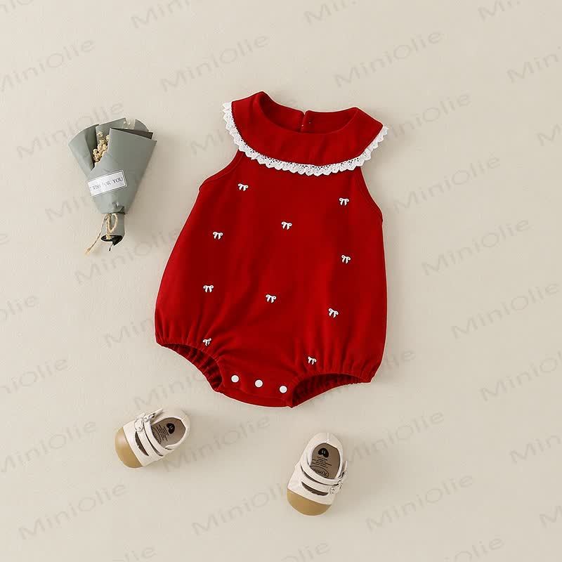 Baby Red Bow Sleeveless Bodysuit - image 2