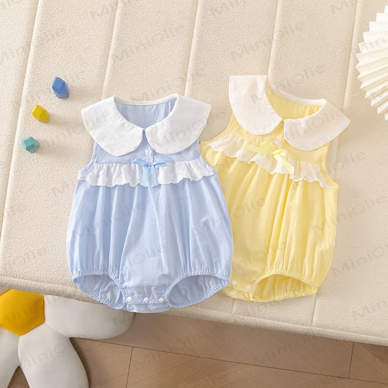 Baby Peter Pan Collar Lace Sleeveless Bodysuit - image 1