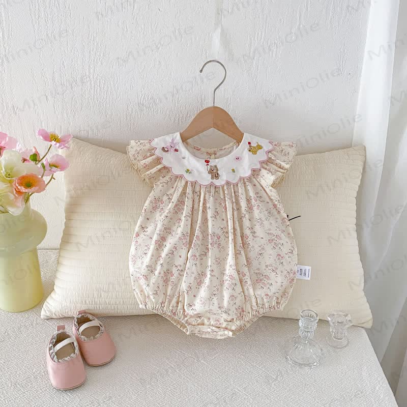 Baby Girl Floral Cotton Bodysuit - image 2