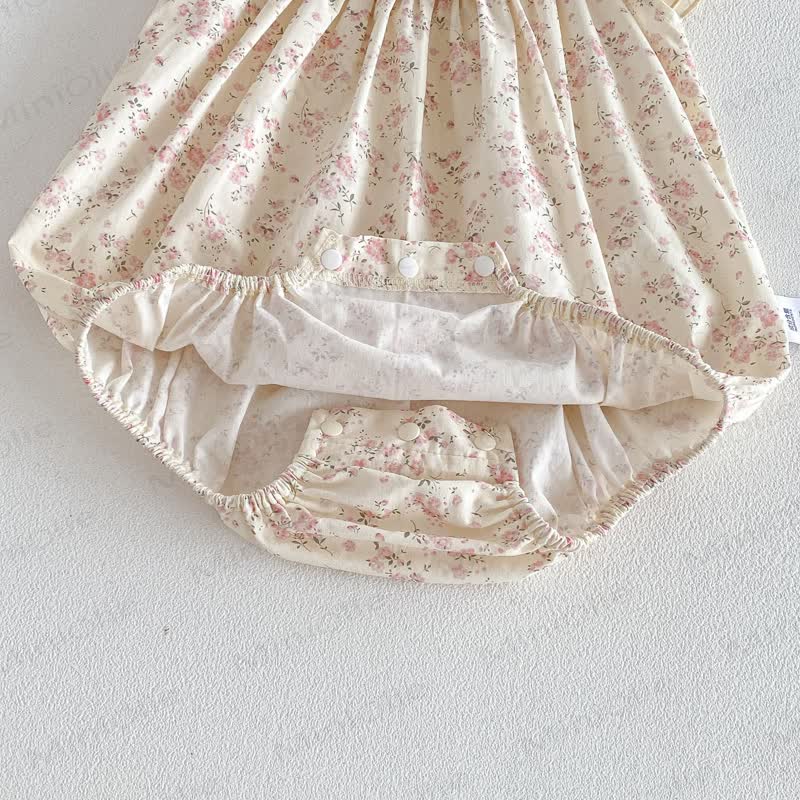 Baby Girl Floral Cotton Bodysuit - image 8