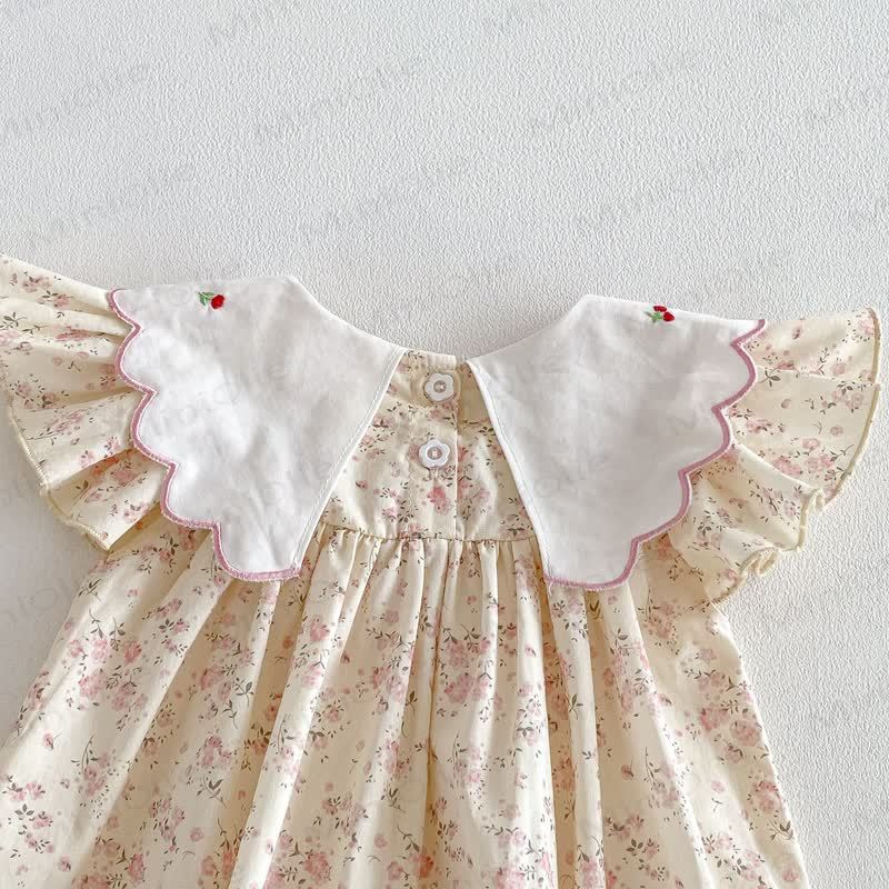 Baby Girl Floral Cotton Bodysuit - image 4