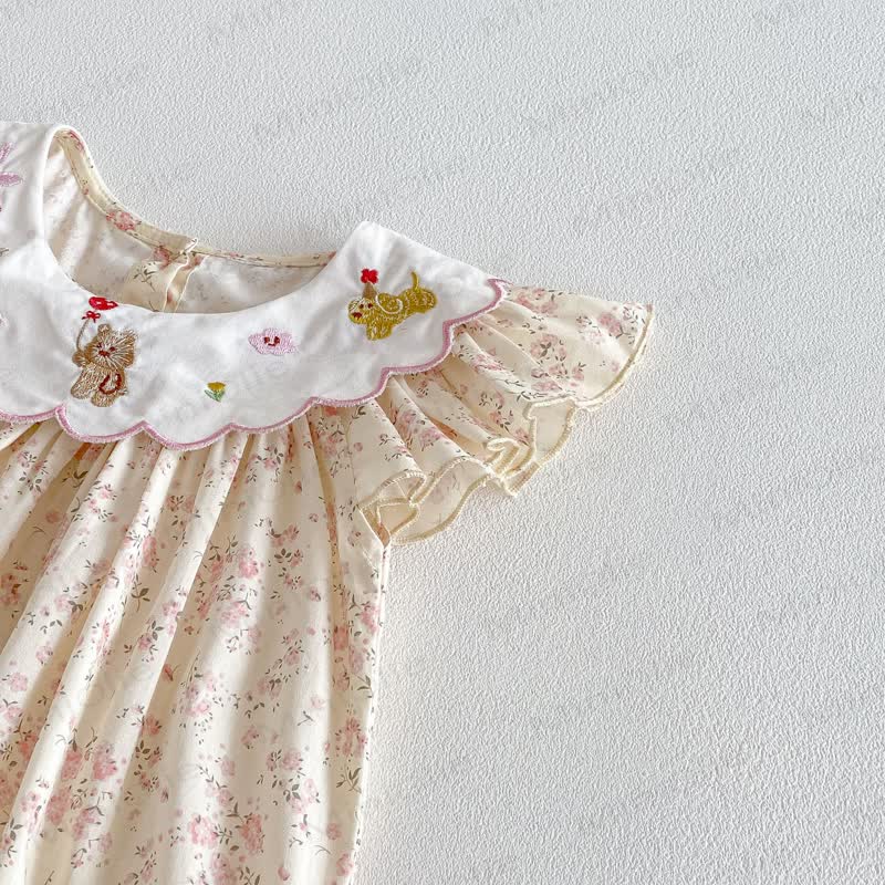 Baby Girl Floral Cotton Bodysuit - image 5