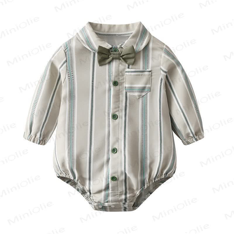 Baby Striped Gentleman Bodysuit - image 5