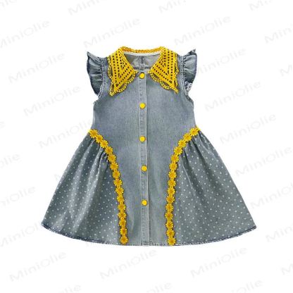 Toddler Girls Dotted Bow Floral Sleeveless Dress - image 4