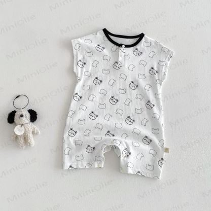 Baby Animal Print Polka Dot Romper - White - 18-24M - image 2
