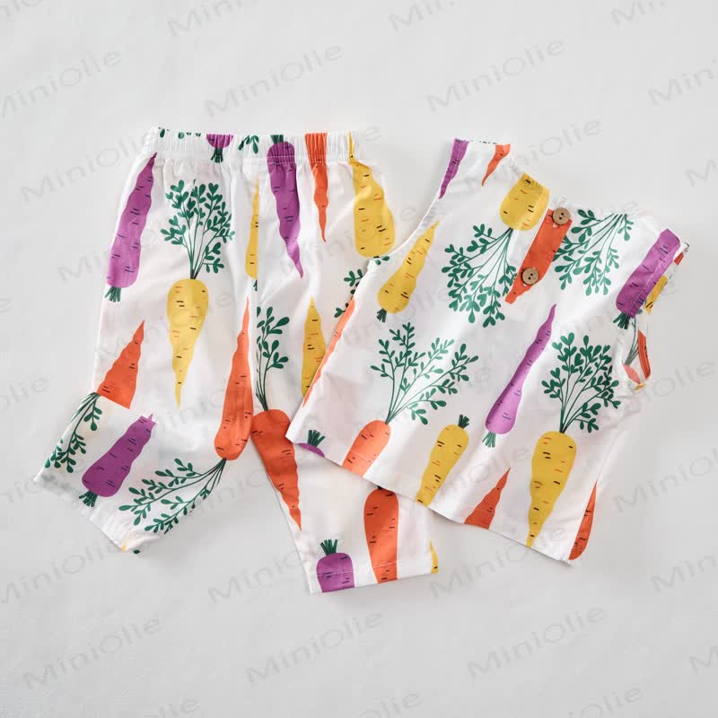 Baby 2-Piece Carrot Beige Sleeveless Set - image 3