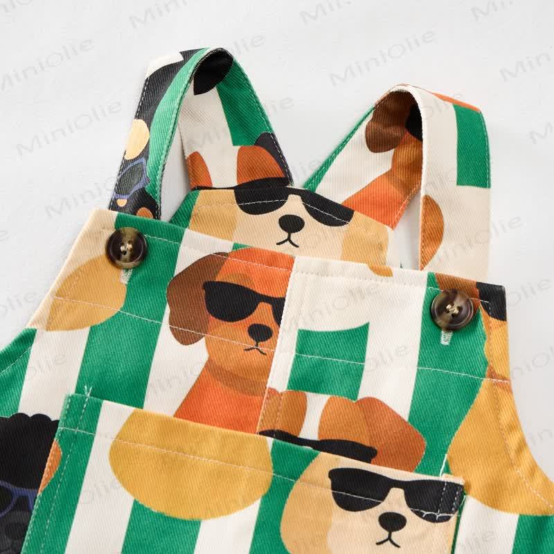Baby Toddler Puppy Striped Overalls  - image 4