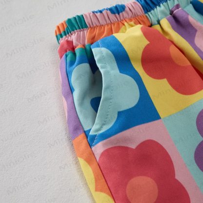 Baby Colorful Plaid Flower Pants - image 4