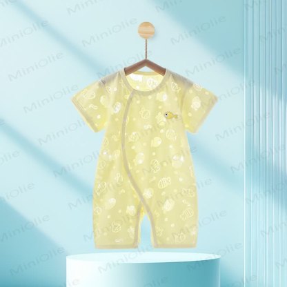 Baby Fish Print Summer Romper - Yellow - 12-18M - image 4