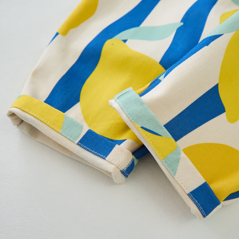 Baby Toddler Lemon Blue Vertical Striped Overalls  - image 5