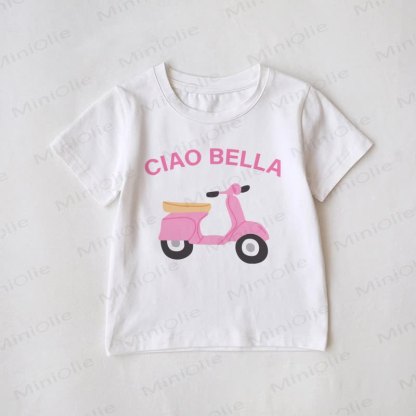 Ciao Family Motorcycle Matching T-Shirt - White - Baby T-Shirt: 3-5T - image 2