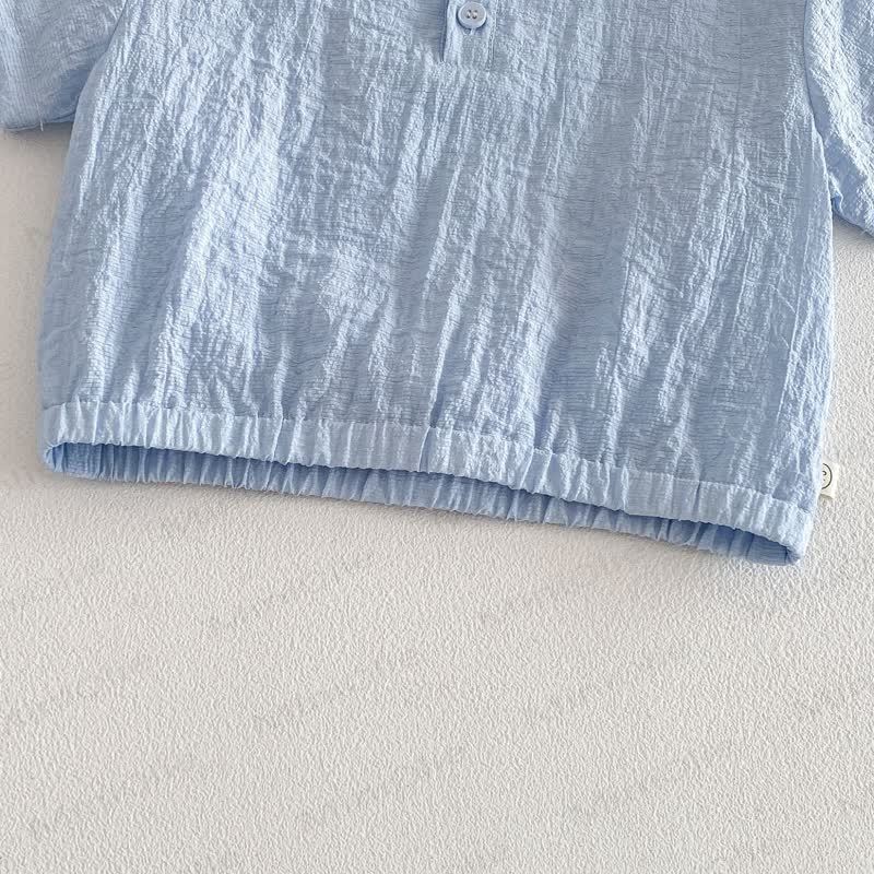 Baby Breathable Solid Color Tee and Shorts Set - image 5
