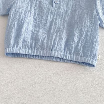 Baby Breathable Solid Color Tee and Shorts Set - image 5