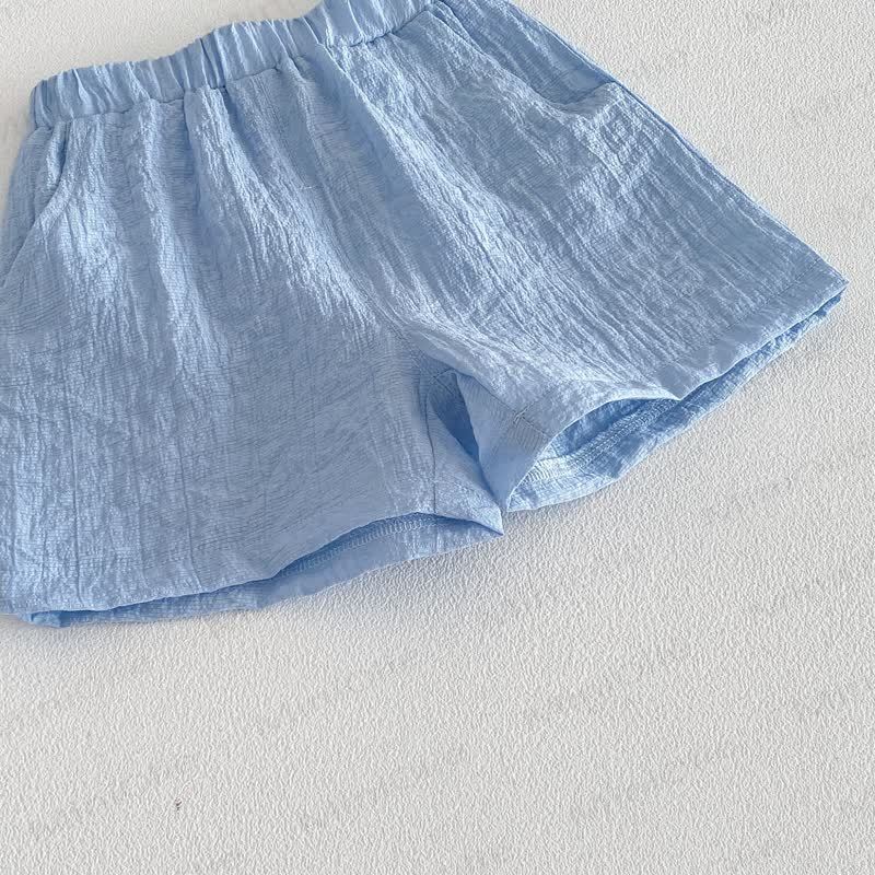 Baby Breathable Solid Color Tee and Shorts Set - image 7