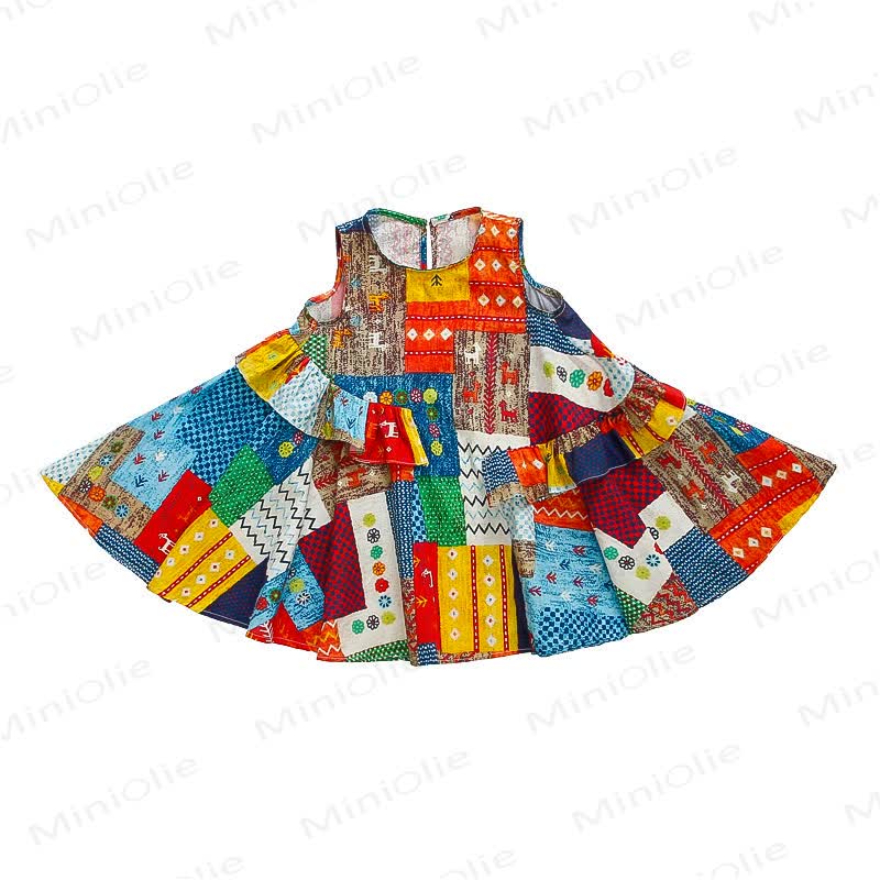 Toddler Girls Cotton Wavy Plaid Dress - image 3