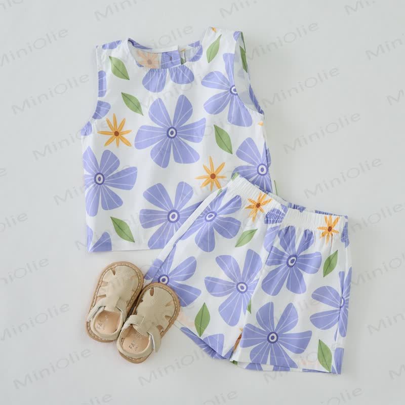 Baby Toddler White Flower Sleeveless 2-piece Set - image 3