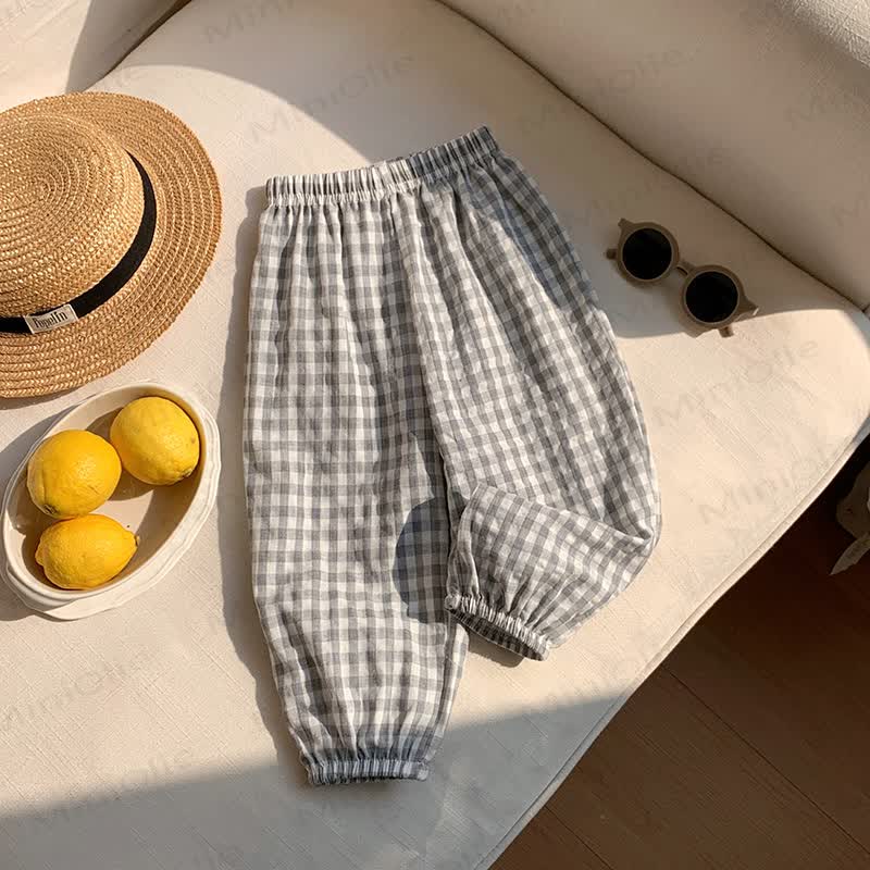 Toddler Cotton Striped or Plaid Pants - Grey Plaid - 8-9T - image 6