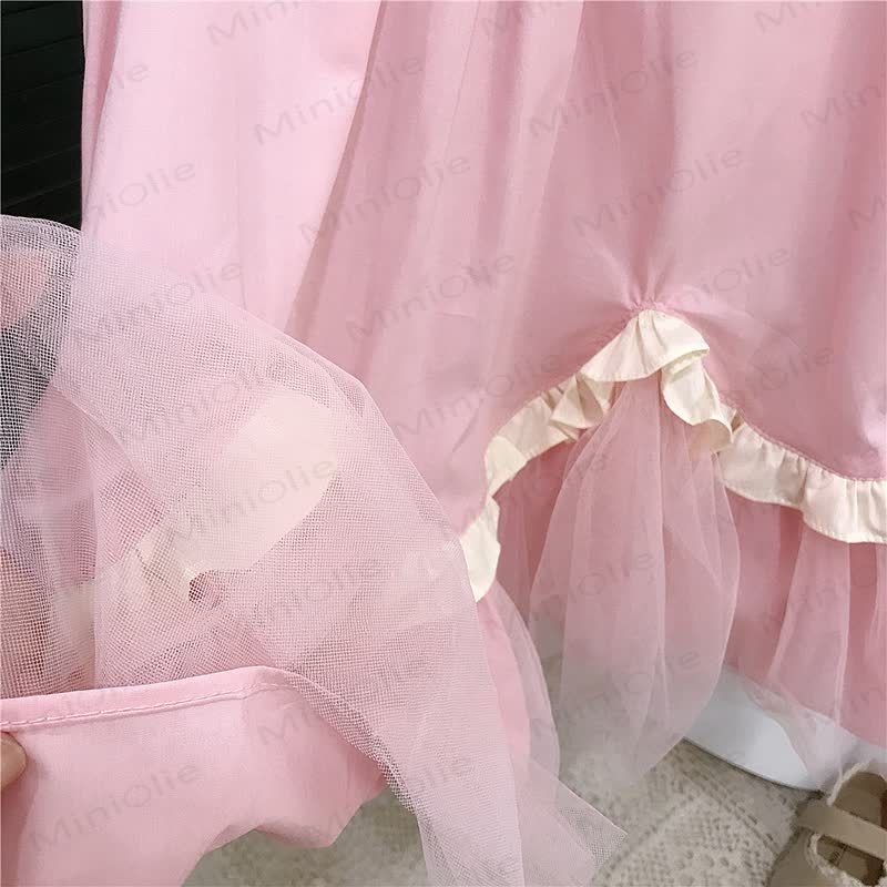 Toddler Girls Cotton Solid Color Tulle Sleeveless Dress - image 7
