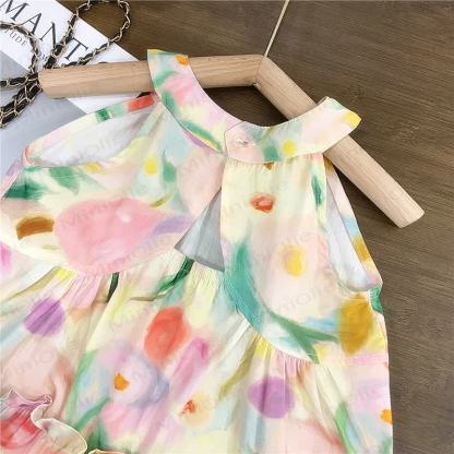 Toddler Girls Floral Cotton Sleeveless Dress - image 2