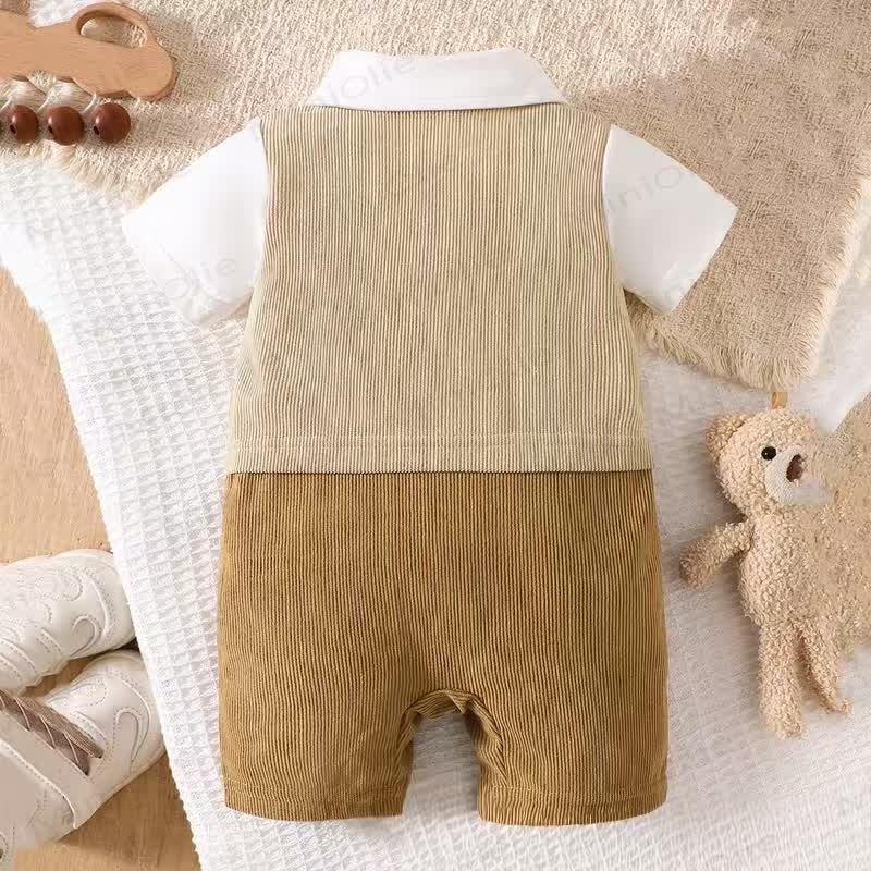 Baby Boy Bear Tie Romper - image 2