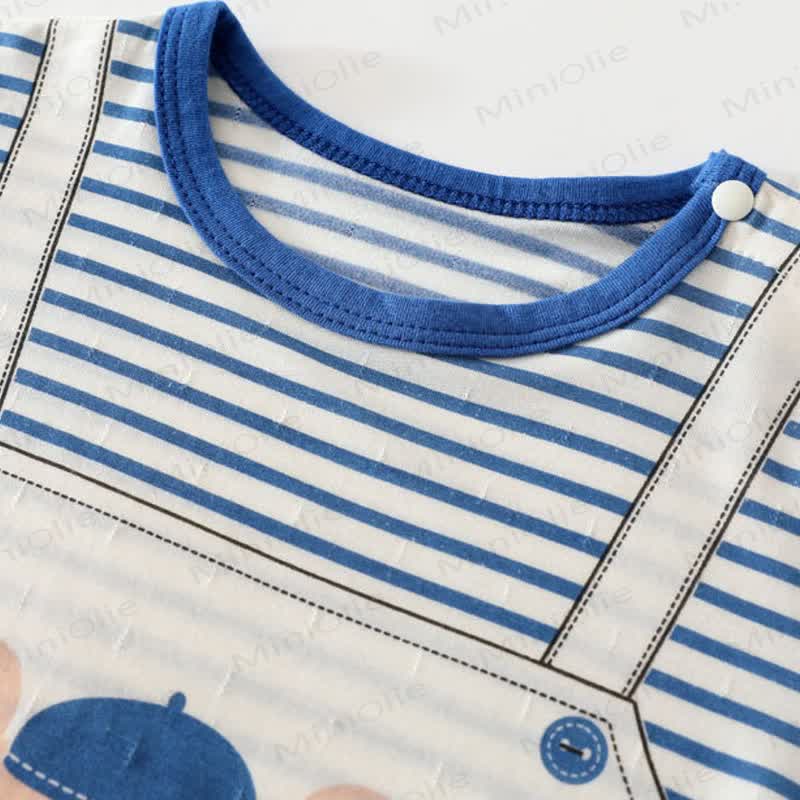 Baby Animal Print Striped Romper - image 6