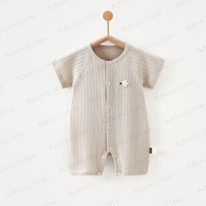 Baby Solid Color Front Snaps Romper - Beige - 18-24M - image 1