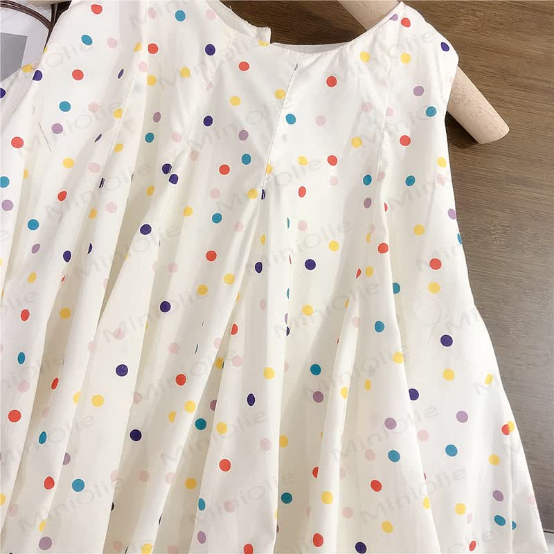 Toddler Girls Cotton Polka Dot Sleeveless Dress - image 3