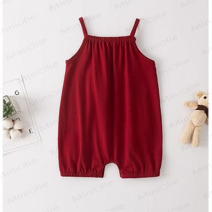 Baby Girl Mushroom Applique Strap Romper - image 2