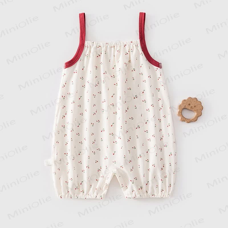 Baby White/Brown Print Straps Romper - image 5