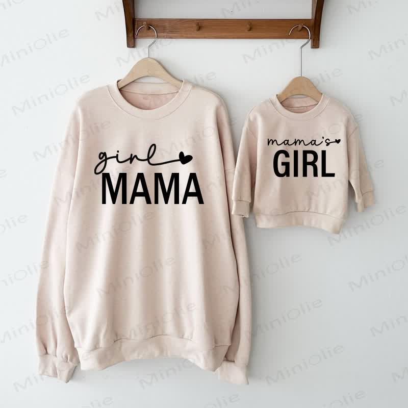 MAMA/MAMA'S BOY/GIRL Mommy and Me Beige Family Sweatshirt - Beige - Girl Mama Sweatshirt: XL - image 2