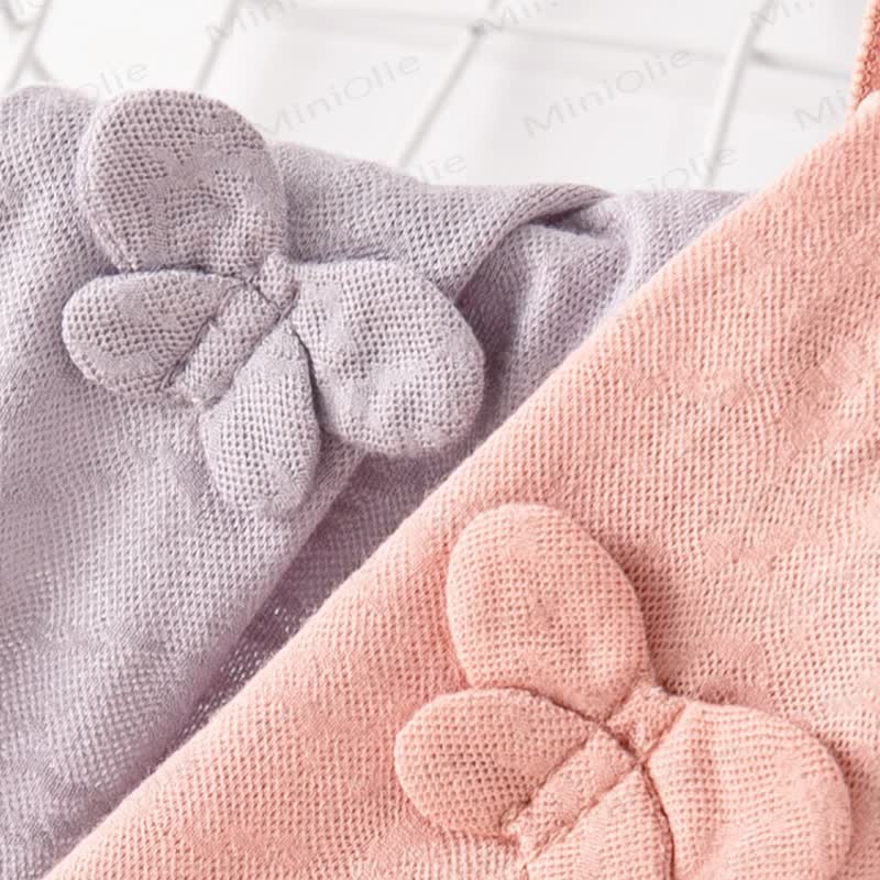 Baby Solid Color Butterfly Ruffle Trim Romper - image 8