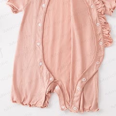 Baby Solid Color Butterfly Ruffle Trim Romper - image 5