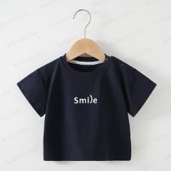 SMILE Toddler Baby Crew Neck Casual T-shirt - Navy - 4-5T - image 3