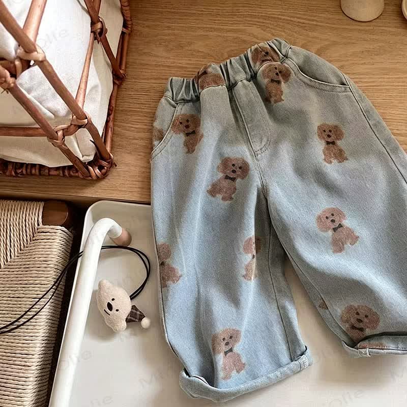 Toddler Animal Print Washed Denim Pants - image 5