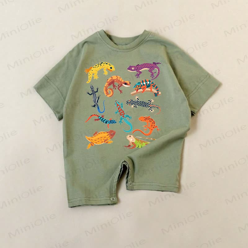 Baby Green Lizards Pattern Romper - Green - 18-24M - image 1